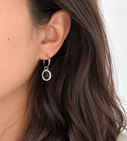 Black Agate Drop Earrings
